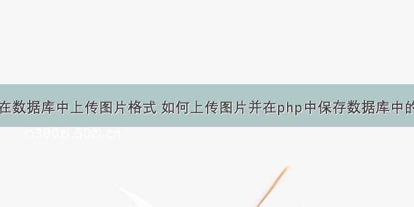 php在数据库中上传图片格式 如何上传图片并在php中保存数据库中的URL