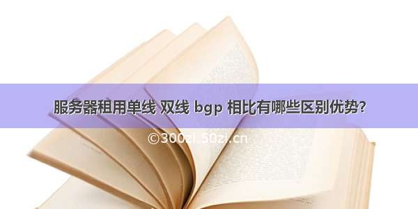 服务器租用单线 双线 bgp 相比有哪些区别优势？