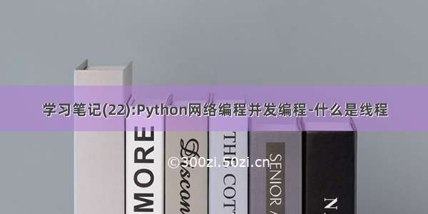 学习笔记(22):Python网络编程并发编程-什么是线程