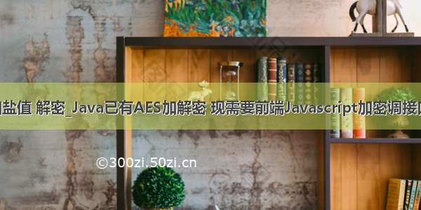 aes js 加盐值 解密_Java已有AES加解密 现需要前端Javascript加密调接口 返回的