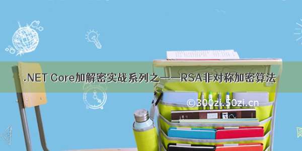 .NET Core加解密实战系列之——RSA非对称加密算法