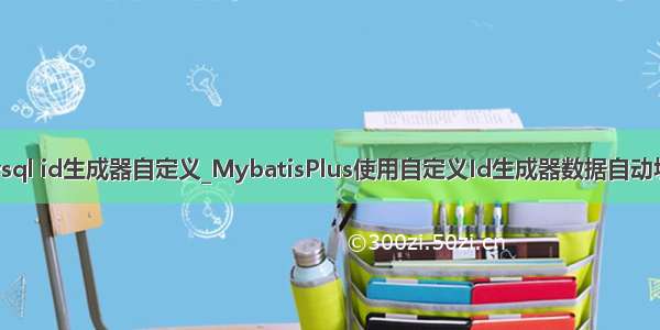 mysql id生成器自定义_MybatisPlus使用自定义Id生成器数据自动填充