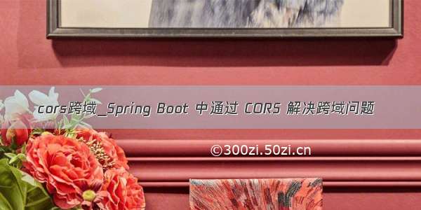 cors跨域_Spring Boot 中通过 CORS 解决跨域问题
