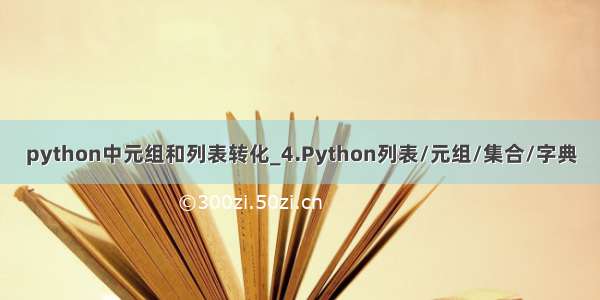 python中元组和列表转化_4.Python列表/元组/集合/字典