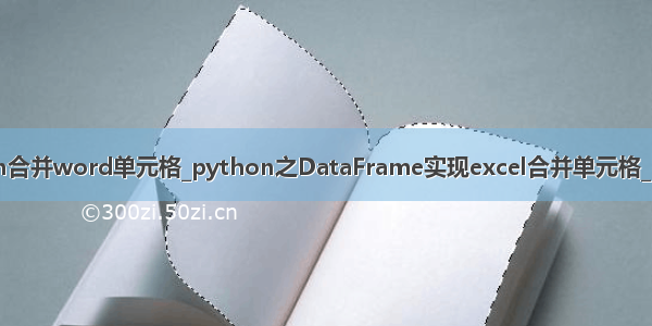 python合并word单元格_python之DataFrame实现excel合并单元格_python