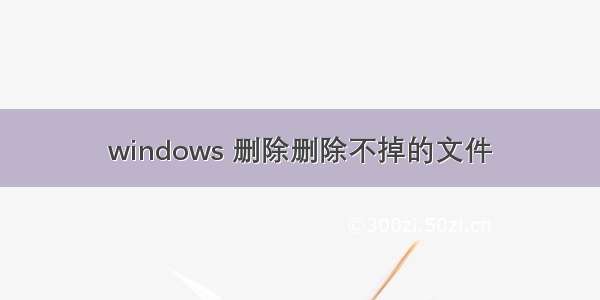 windows 删除删除不掉的文件