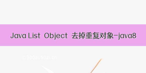 Java List＜Object＞去掉重复对象-java8