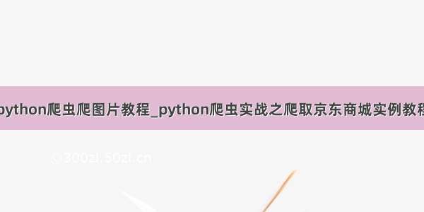 python爬虫爬图片教程_python爬虫实战之爬取京东商城实例教程