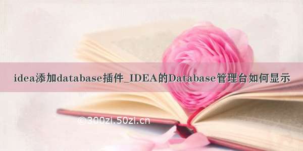 idea添加database插件_IDEA的Database管理台如何显示