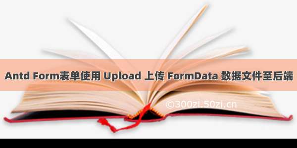 Antd Form表单使用 Upload 上传 FormData 数据文件至后端