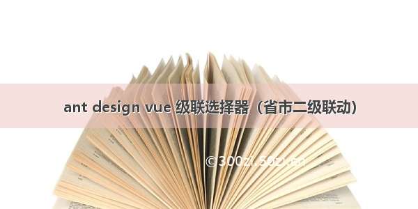 ant design vue 级联选择器（省市二级联动）