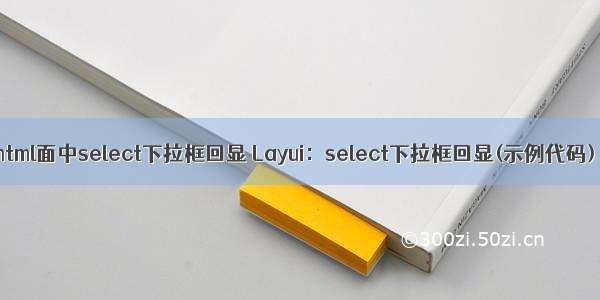 html面中select下拉框回显 Layui：select下拉框回显(示例代码)