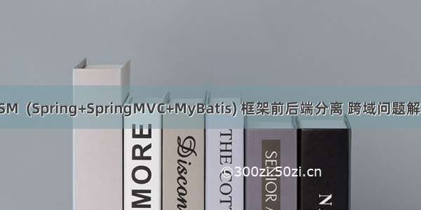 SSM  (Spring+SpringMVC+MyBatis) 框架前后端分离 跨域问题解决