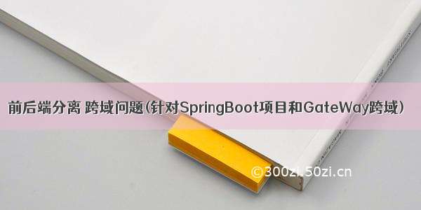 前后端分离 跨域问题(针对SpringBoot项目和GateWay跨域)