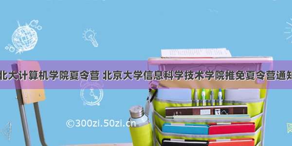 北大计算机学院夏令营 北京大学信息科学技术学院推免夏令营通知