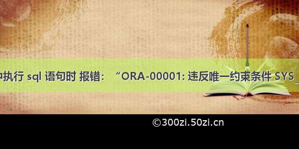 在 oracle 中执行 sql 语句时 报错：“ORA-00001: 违反唯一约束条件 SYS_C0024202”