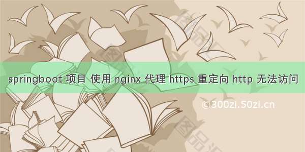 springboot 项目 使用 nginx 代理 https 重定向 http 无法访问