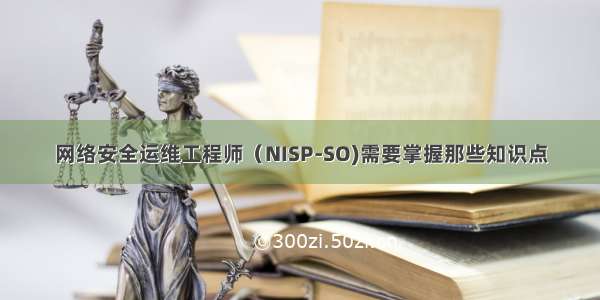 网络安全运维工程师（NISP-SO)需要掌握那些知识点