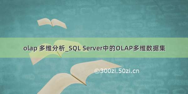 olap 多维分析_SQL Server中的OLAP多维数据集