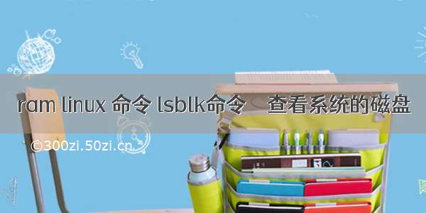 ram linux 命令 lsblk命令 – 查看系统的磁盘