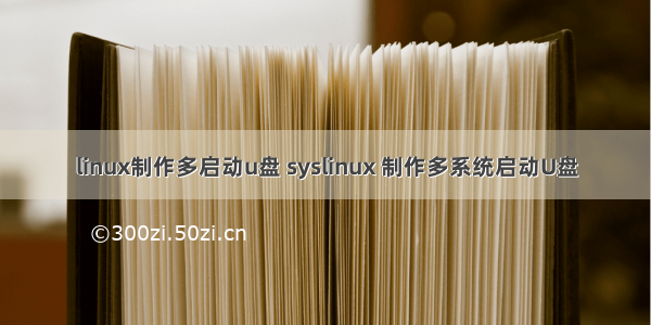 linux制作多启动u盘 syslinux 制作多系统启动U盘