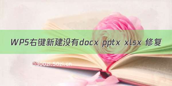 WPS右键新建没有docx pptx xlsx 修复