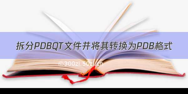 拆分PDBQT文件并将其转换为PDB格式