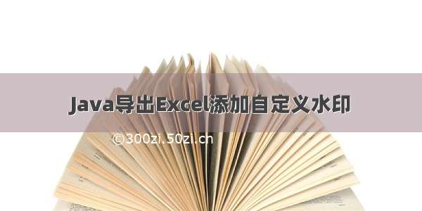 Java导出Excel添加自定义水印