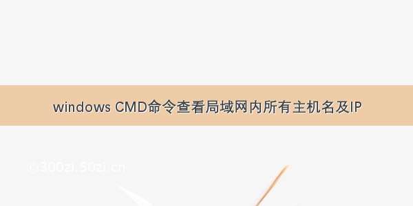 windows CMD命令查看局域网内所有主机名及IP