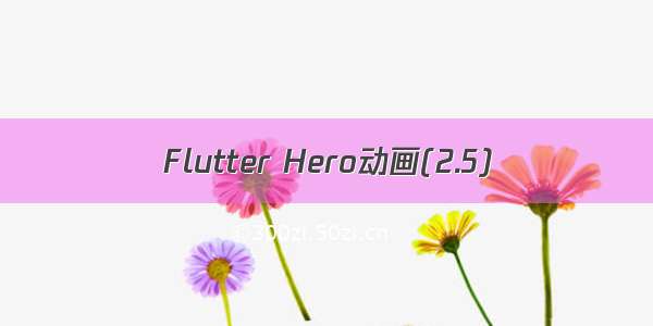 Flutter Hero动画(2.5)