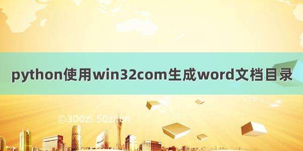 python使用win32com生成word文档目录