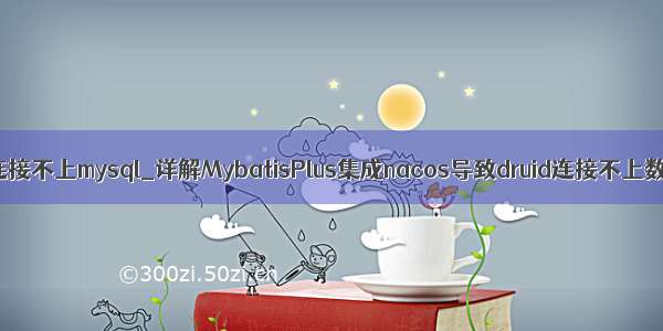 druid 连接不上mysql_详解MybatisPlus集成nacos导致druid连接不上数据库