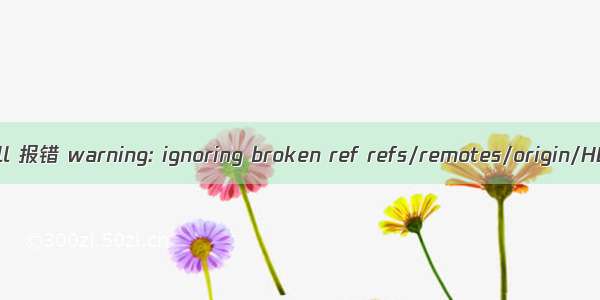 git pull 报错 warning: ignoring broken ref refs/remotes/origin/HEAD