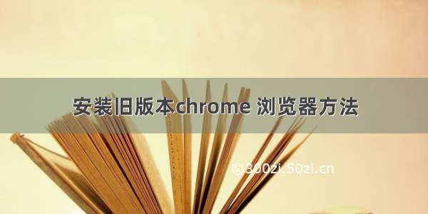 安装旧版本chrome 浏览器方法