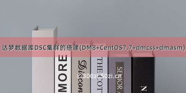 达梦数据库DSC集群的搭建(DM8+CentOS7.7+dmcss+dmasm)