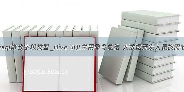 hivesql修改字段类型_Hive SQL常用命令总结 大数据开发人员按需收藏