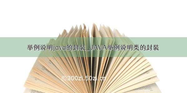 举例说明java的封装_JAVA举例说明类的封装