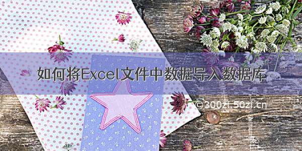 如何将Excel文件中数据导入数据库