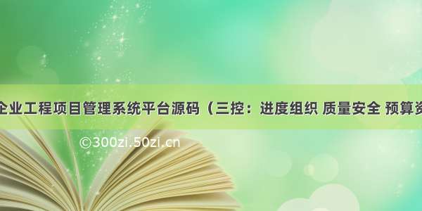 Java版本企业工程项目管理系统平台源码（三控：进度组织 质量安全 预算资金成本 二