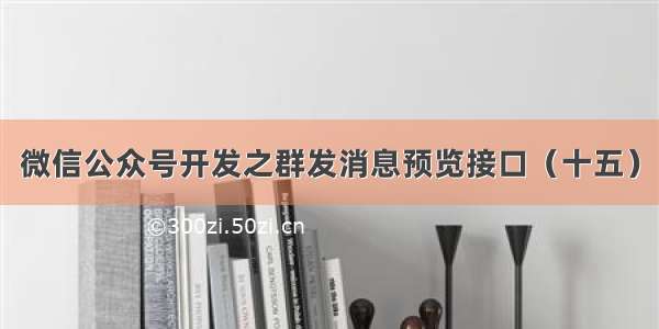 微信公众号开发之群发消息预览接口（十五）