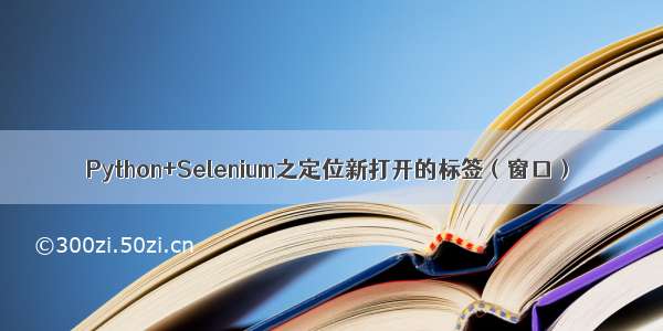 Python+Selenium之定位新打开的标签（窗口）