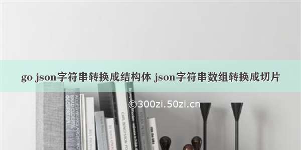 go json字符串转换成结构体 json字符串数组转换成切片