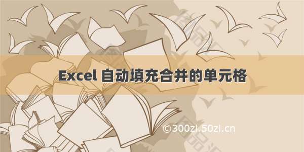 Excel 自动填充合并的单元格