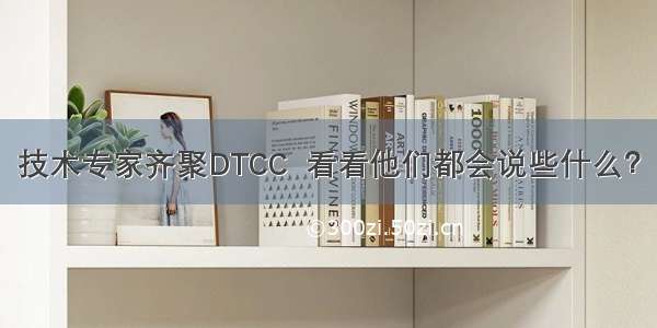 技术专家齐聚DTCC  看看他们都会说些什么？