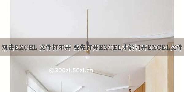 双击EXCEL 文件打不开 要先打开EXCEL才能打开EXCEL文件