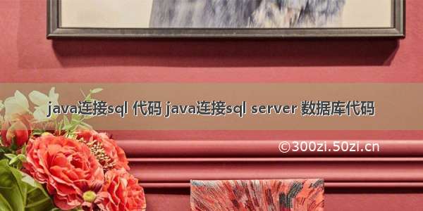 java连接sql 代码 java连接sql server 数据库代码