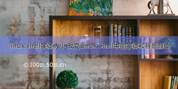 linux shell字体大小 改变Linux Shell中的字体和背景颜色