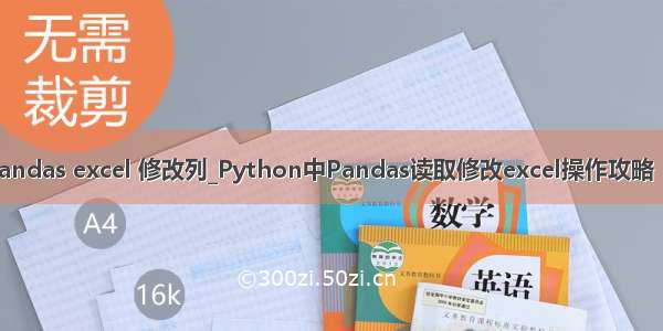 python pandas excel 修改列_Python中Pandas读取修改excel操作攻略（代码示例）