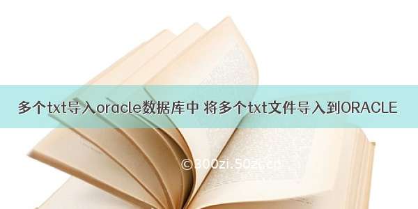 多个txt导入oracle数据库中 将多个txt文件导入到ORACLE