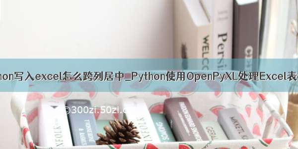 python写入excel怎么跨列居中_Python使用OpenPyXL处理Excel表格